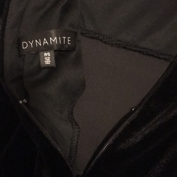 Black Faux Velvet Dress - Back Cut Out - Picture 4 of 4